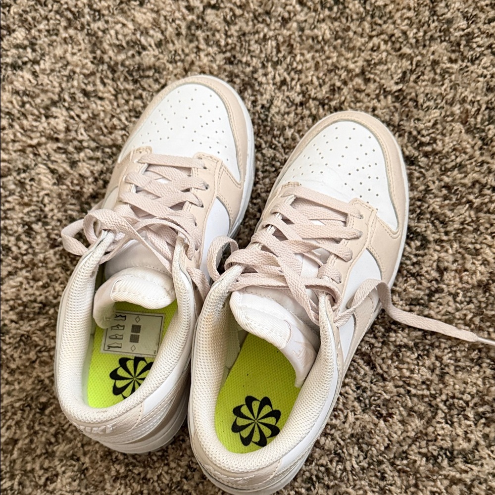 Nike Beige & White Low-Top Sneakers - Picture 6 of 10